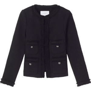 LK Bennett Charlie Black Tweed Trim Jacket